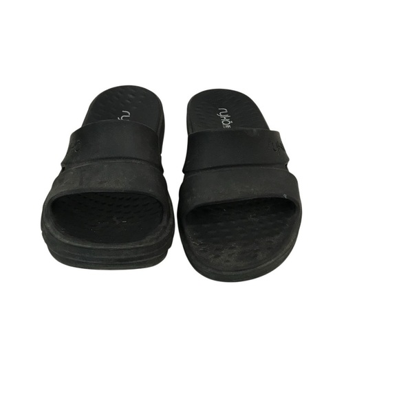 Ryka Black Sandals Sleek Casual Comfort - Picture 1 of 5
